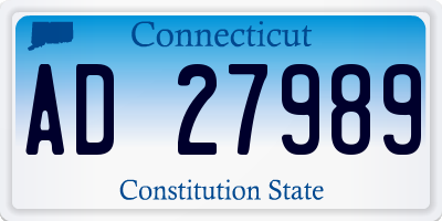 CT license plate AD27989