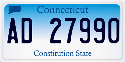 CT license plate AD27990