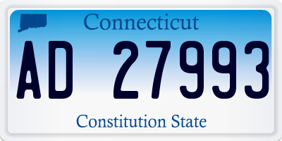 CT license plate AD27993