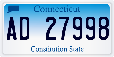 CT license plate AD27998