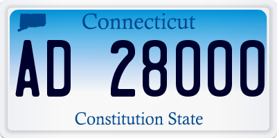 CT license plate AD28000