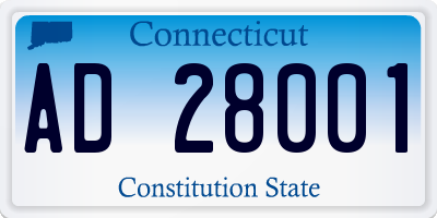 CT license plate AD28001