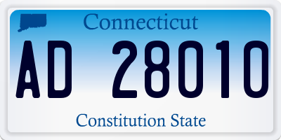 CT license plate AD28010