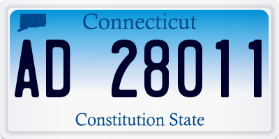 CT license plate AD28011