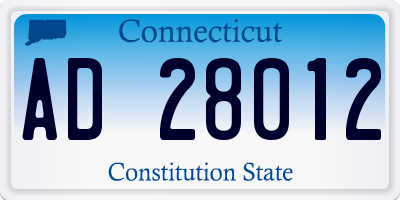 CT license plate AD28012