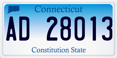 CT license plate AD28013