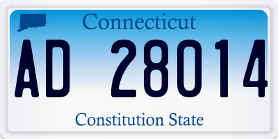 CT license plate AD28014