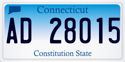 CT license plate AD28015
