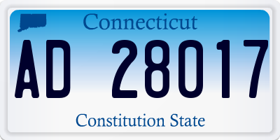 CT license plate AD28017