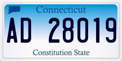 CT license plate AD28019