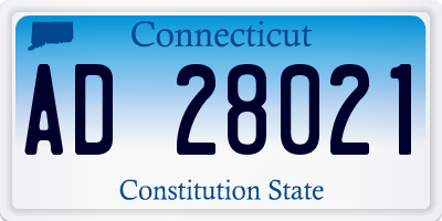CT license plate AD28021