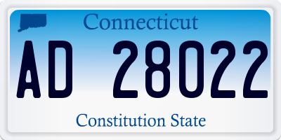 CT license plate AD28022