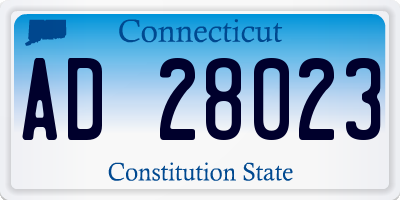 CT license plate AD28023