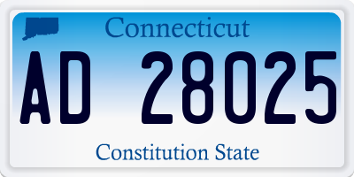 CT license plate AD28025