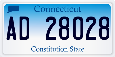 CT license plate AD28028