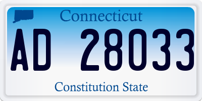 CT license plate AD28033