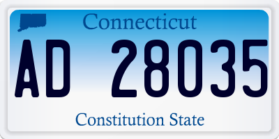 CT license plate AD28035