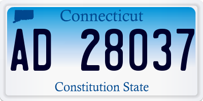 CT license plate AD28037