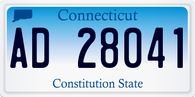 CT license plate AD28041