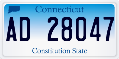 CT license plate AD28047