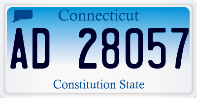CT license plate AD28057