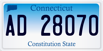 CT license plate AD28070