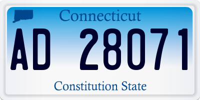 CT license plate AD28071