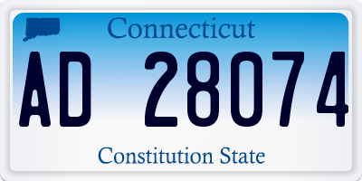 CT license plate AD28074