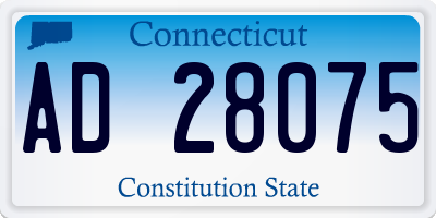 CT license plate AD28075
