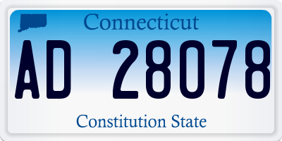 CT license plate AD28078