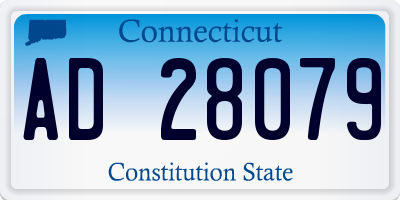 CT license plate AD28079