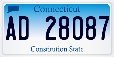 CT license plate AD28087