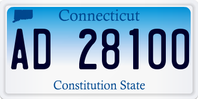 CT license plate AD28100