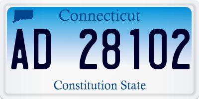 CT license plate AD28102
