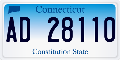 CT license plate AD28110