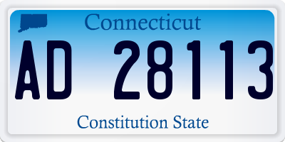 CT license plate AD28113