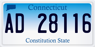 CT license plate AD28116