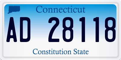 CT license plate AD28118