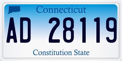 CT license plate AD28119