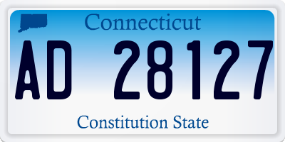 CT license plate AD28127