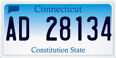 CT license plate AD28134