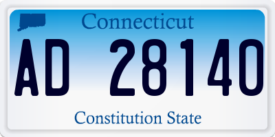 CT license plate AD28140