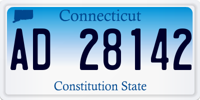 CT license plate AD28142