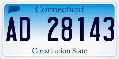 CT license plate AD28143