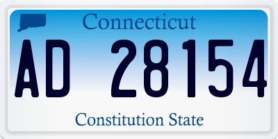 CT license plate AD28154