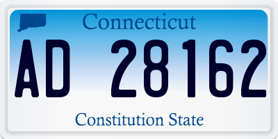 CT license plate AD28162