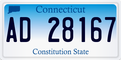 CT license plate AD28167