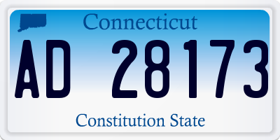 CT license plate AD28173