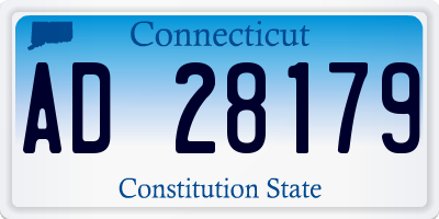 CT license plate AD28179