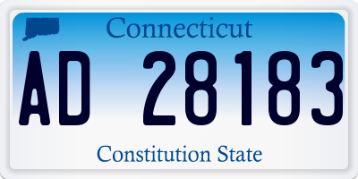 CT license plate AD28183